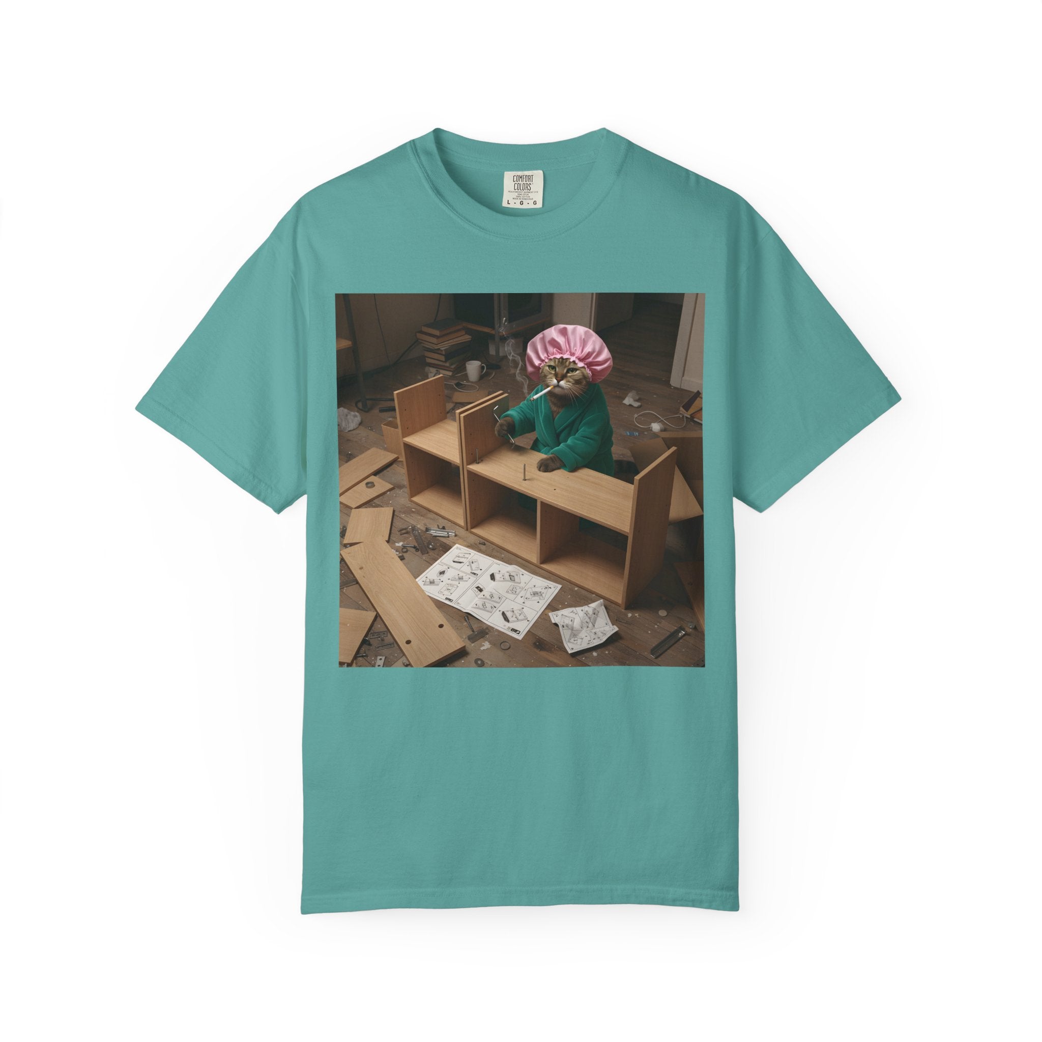 Stressed Cat Assembling Furniture [Comfort Colors]