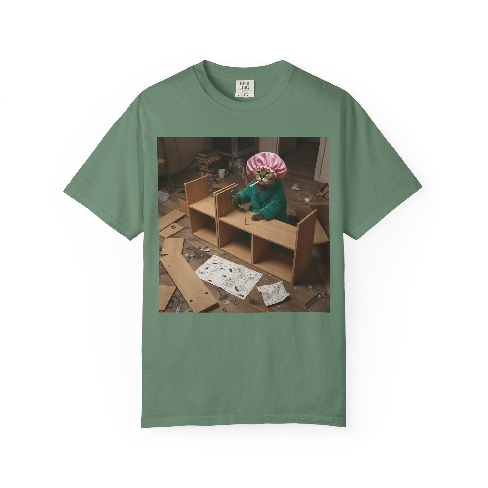 Stressed Cat Assembling Furniture [Comfort Colors]