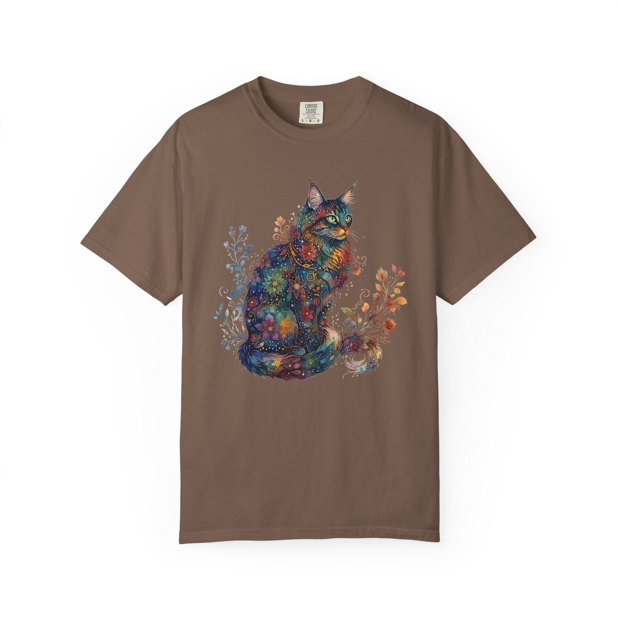 Mystical Floral Cat Art Galaxy Pattern Design [Comfort Colors]