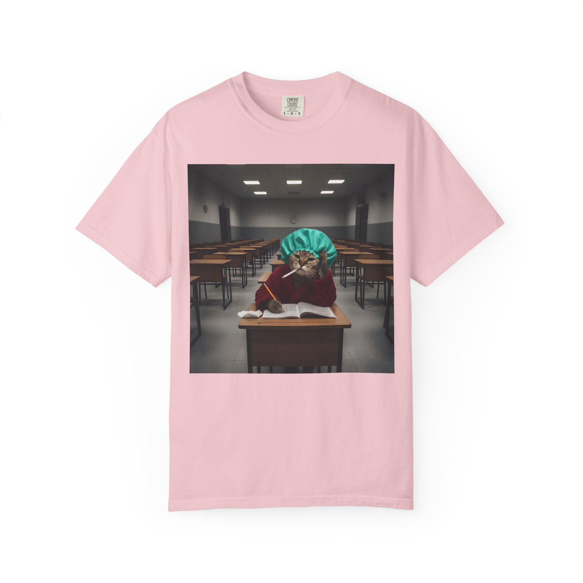 Bored Cat Student in Classroom [Comfort Colors]