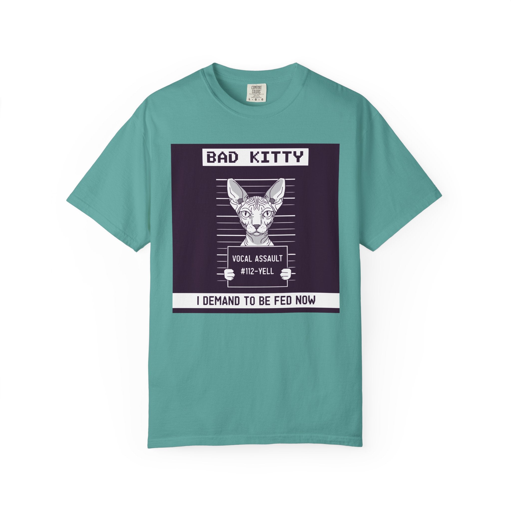 Bad Kitty Mugshot Sphynx Cat [Comfort Colors]