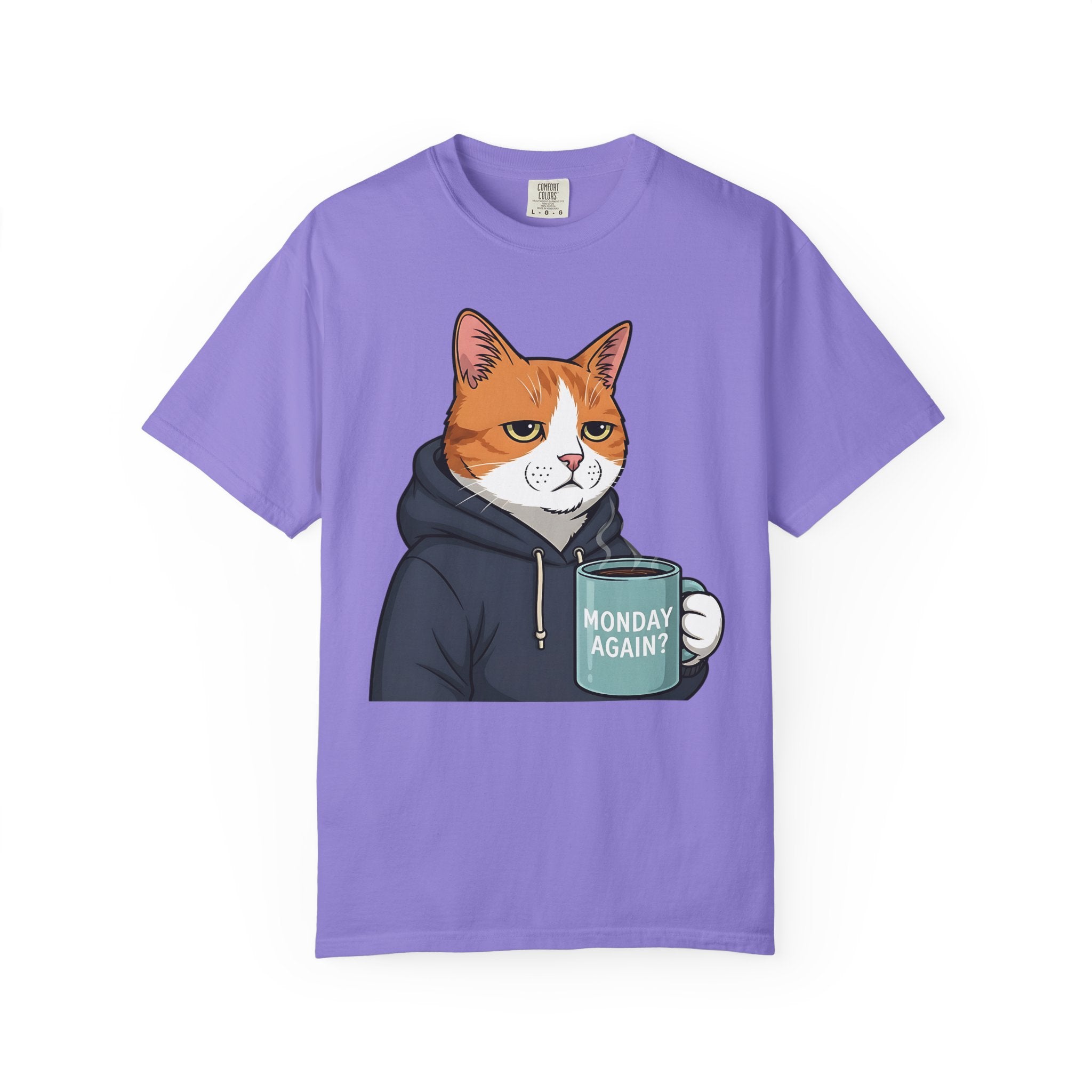 Tired Cat Monday Morning Coffee [Comfort Colors]