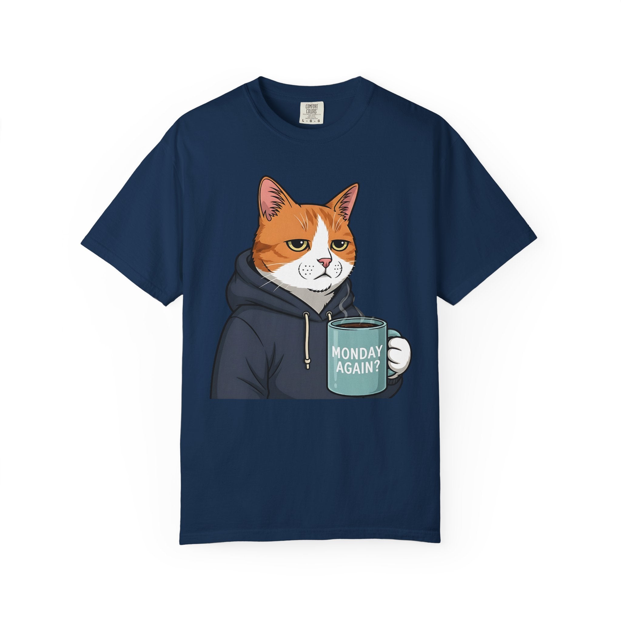 Tired Cat Monday Morning Coffee [Comfort Colors]