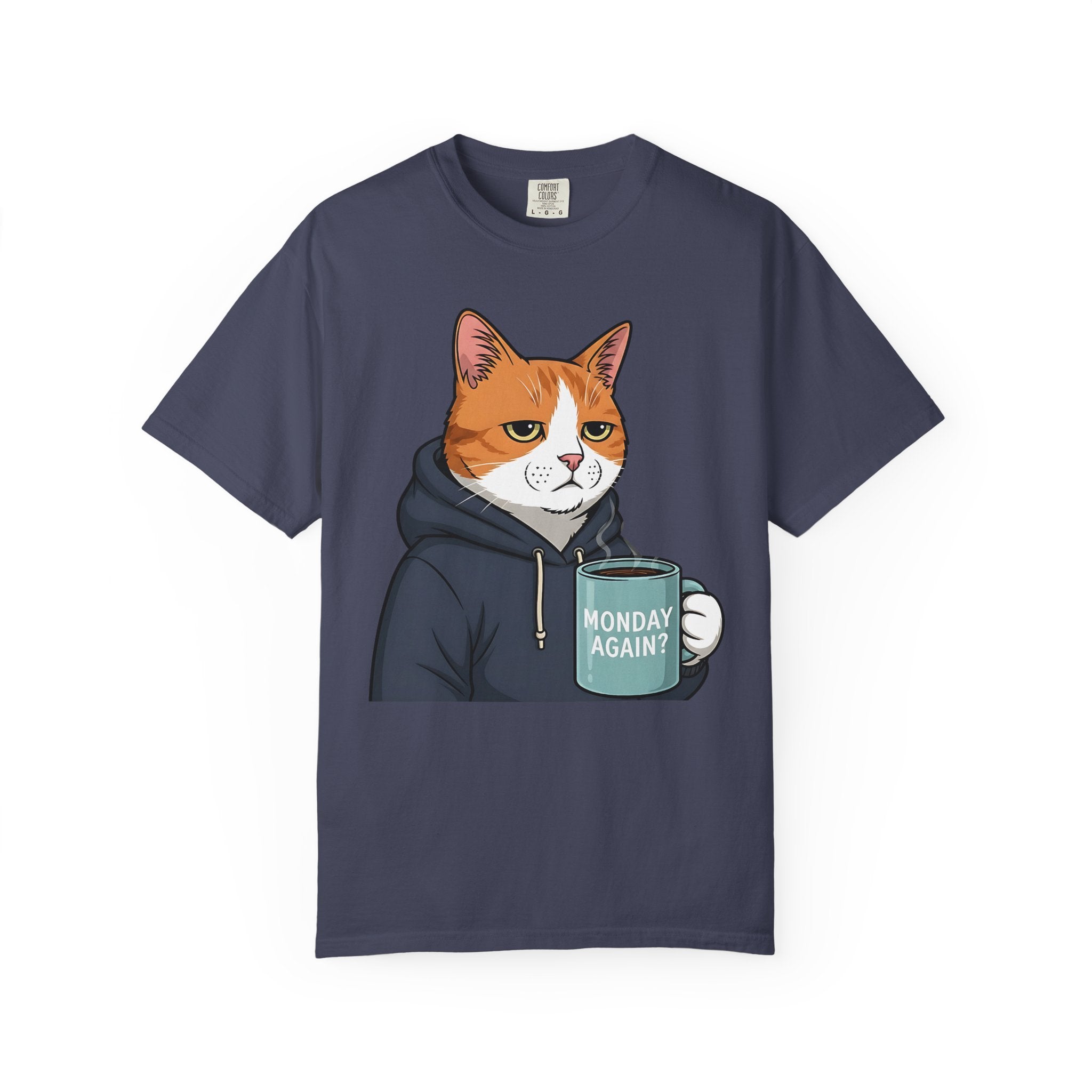 Tired Cat Monday Morning Coffee [Comfort Colors]