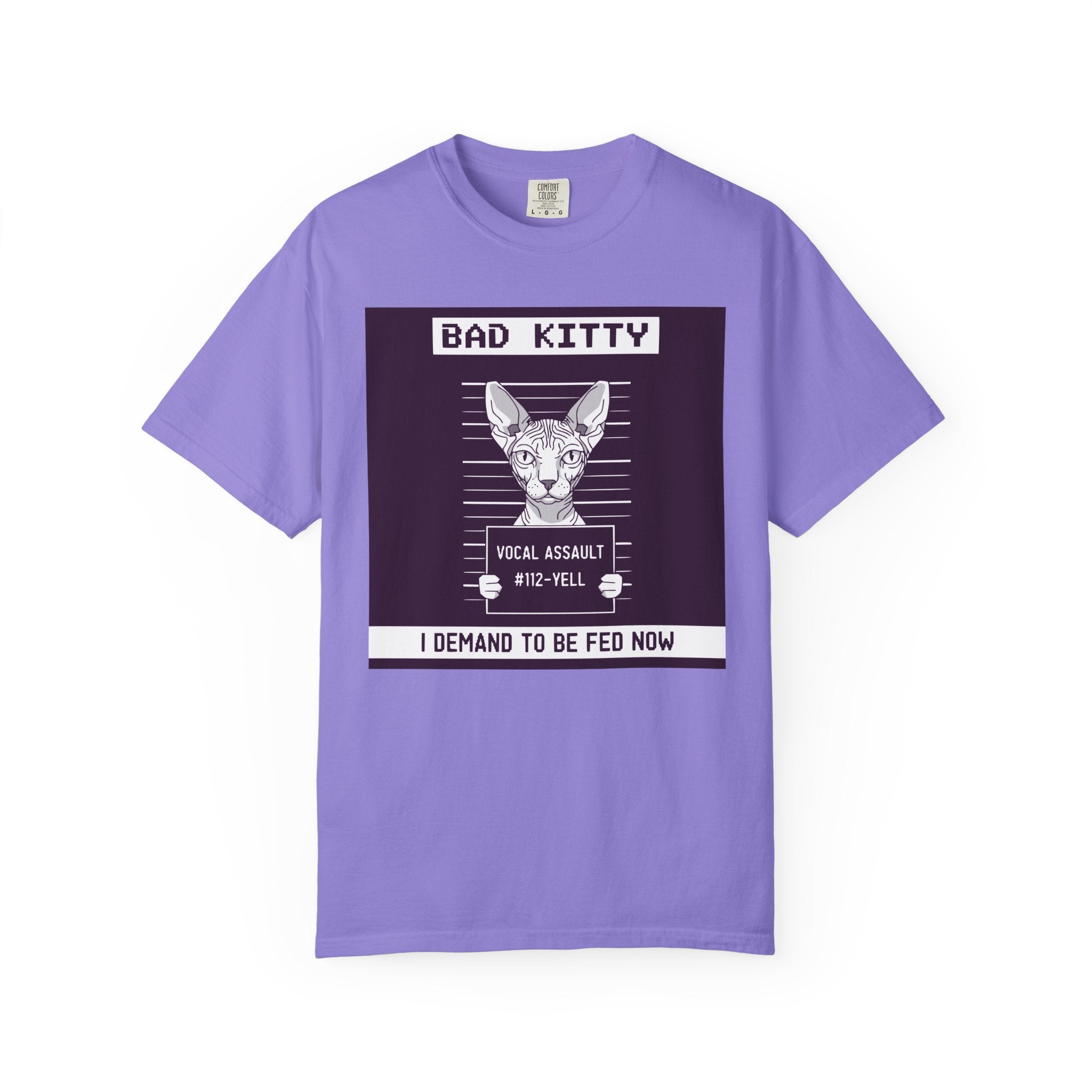 Bad Kitty Mugshot Sphynx Cat [Comfort Colors]