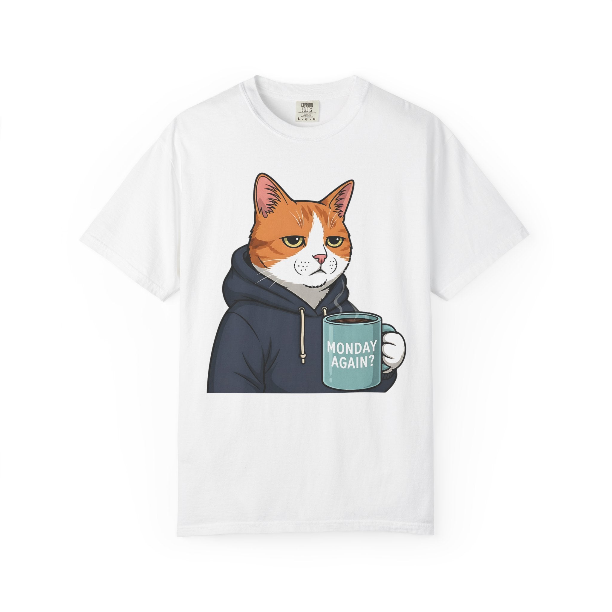 Tired Cat Monday Morning Coffee [Comfort Colors]