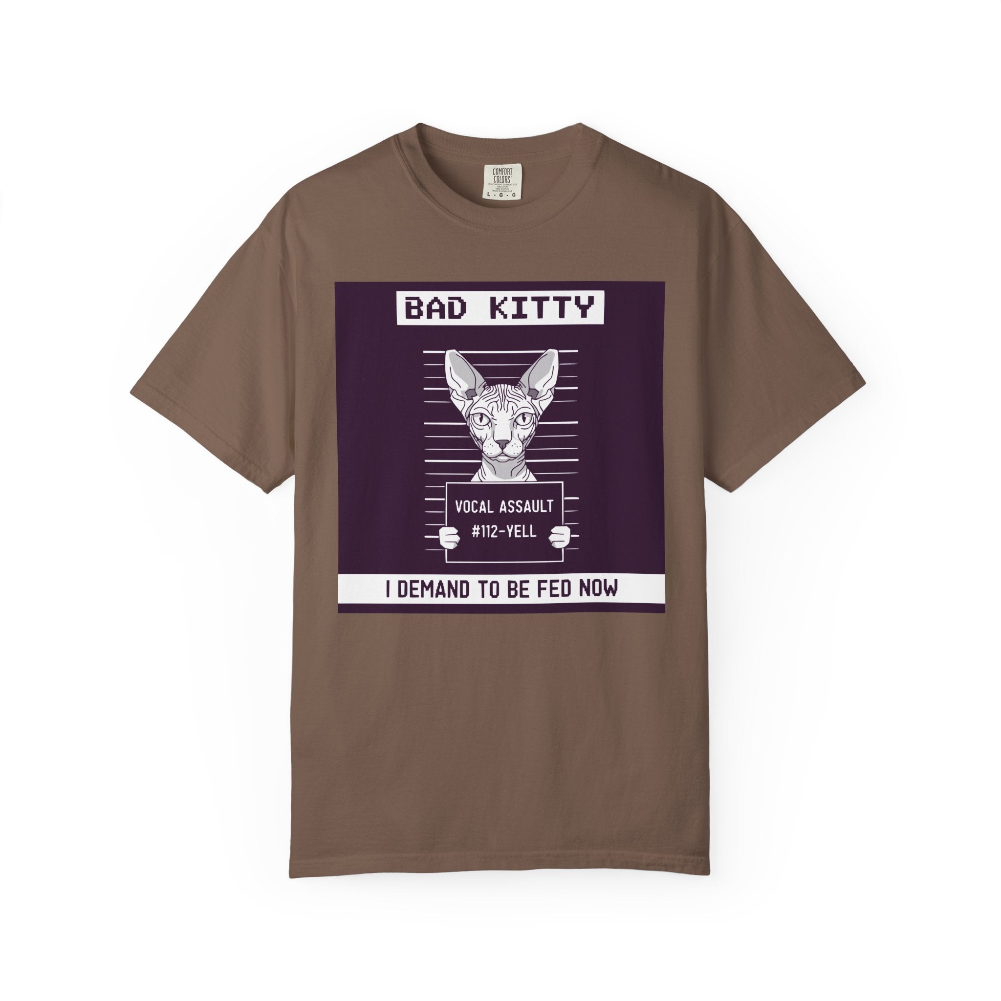 Bad Kitty Mugshot Sphynx Cat [Comfort Colors]