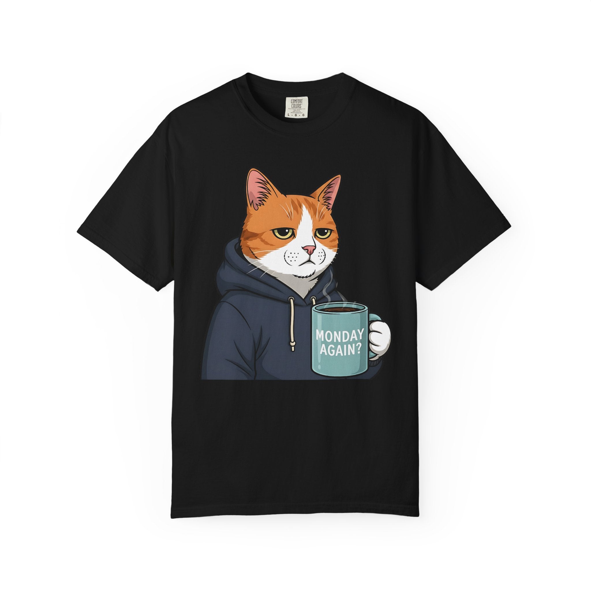 Tired Cat Monday Morning Coffee [Comfort Colors]