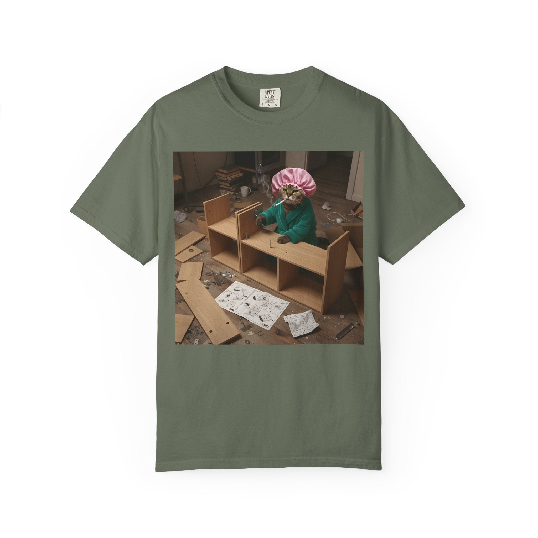 Stressed Cat Assembling Furniture [Comfort Colors]