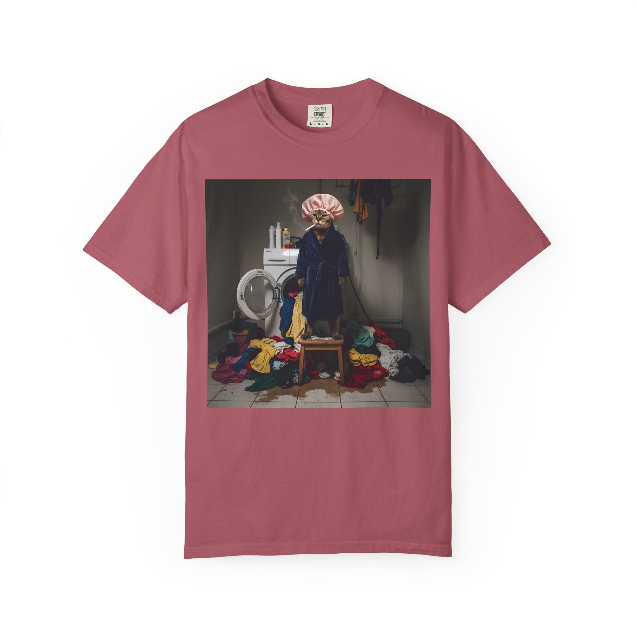 Overwhelmed Cat Doing Laundry [Comfort Colors]