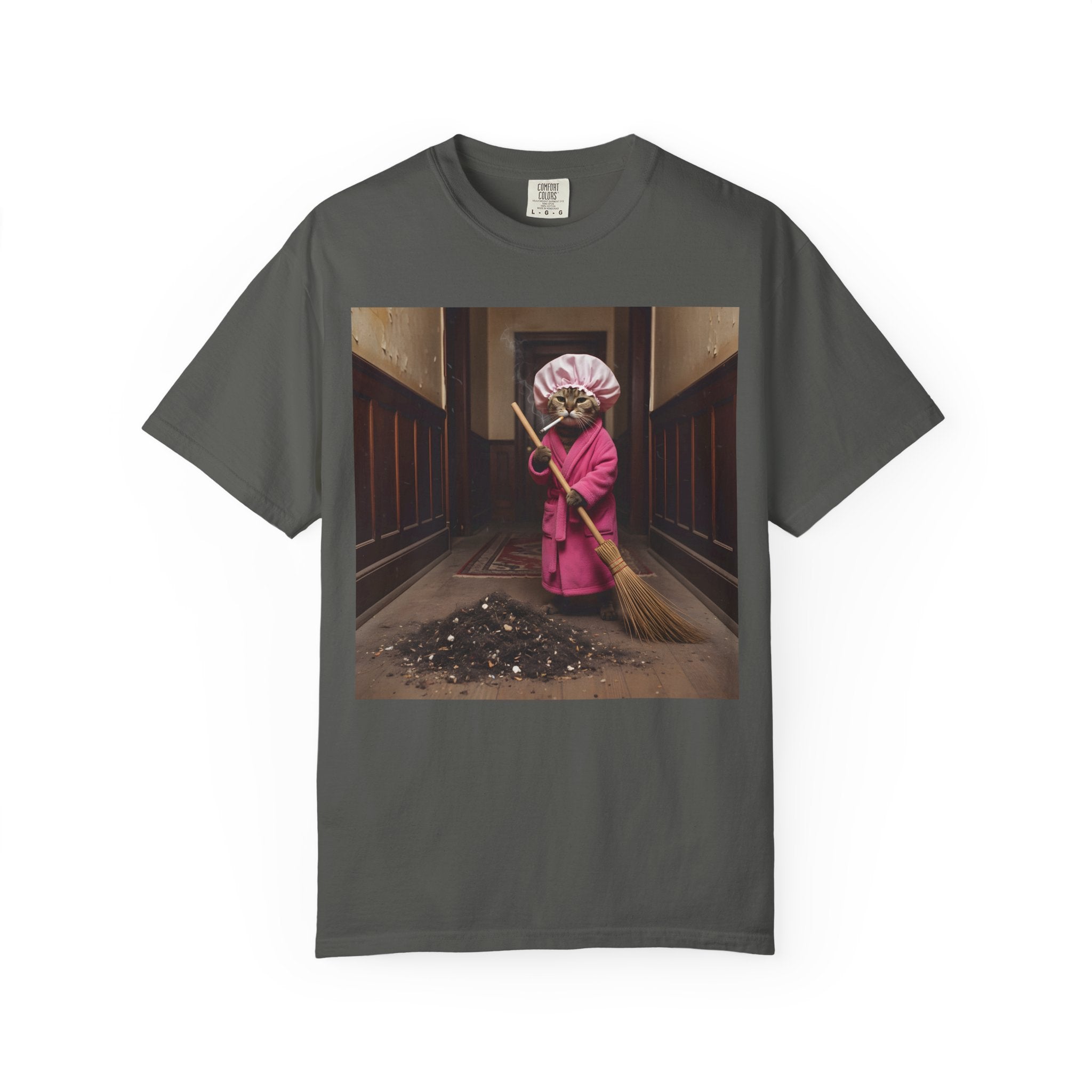 Cat Sweeping Huge Dirt Pile [Comfort Colors]