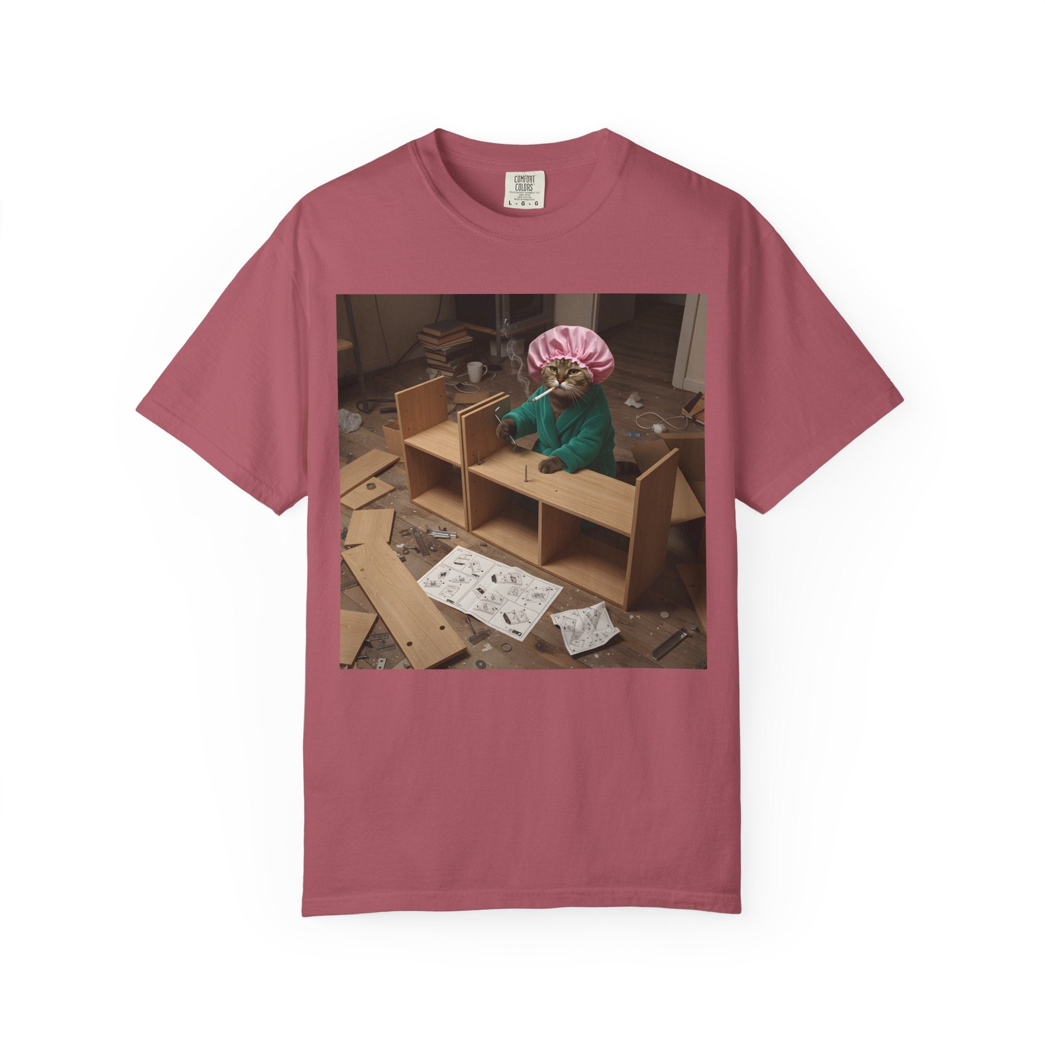 Stressed Cat Assembling Furniture [Comfort Colors]