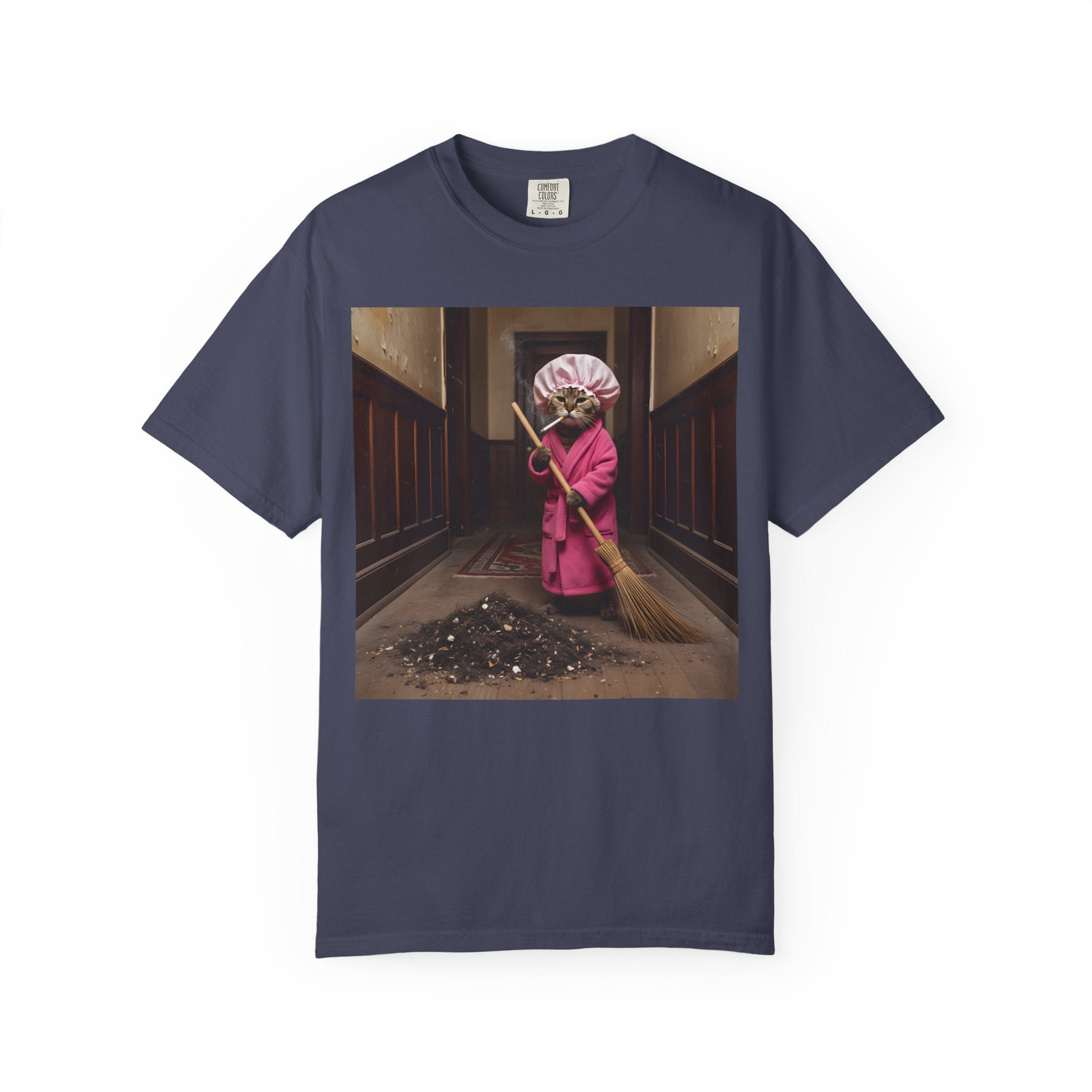 Cat Sweeping Huge Dirt Pile [Comfort Colors]