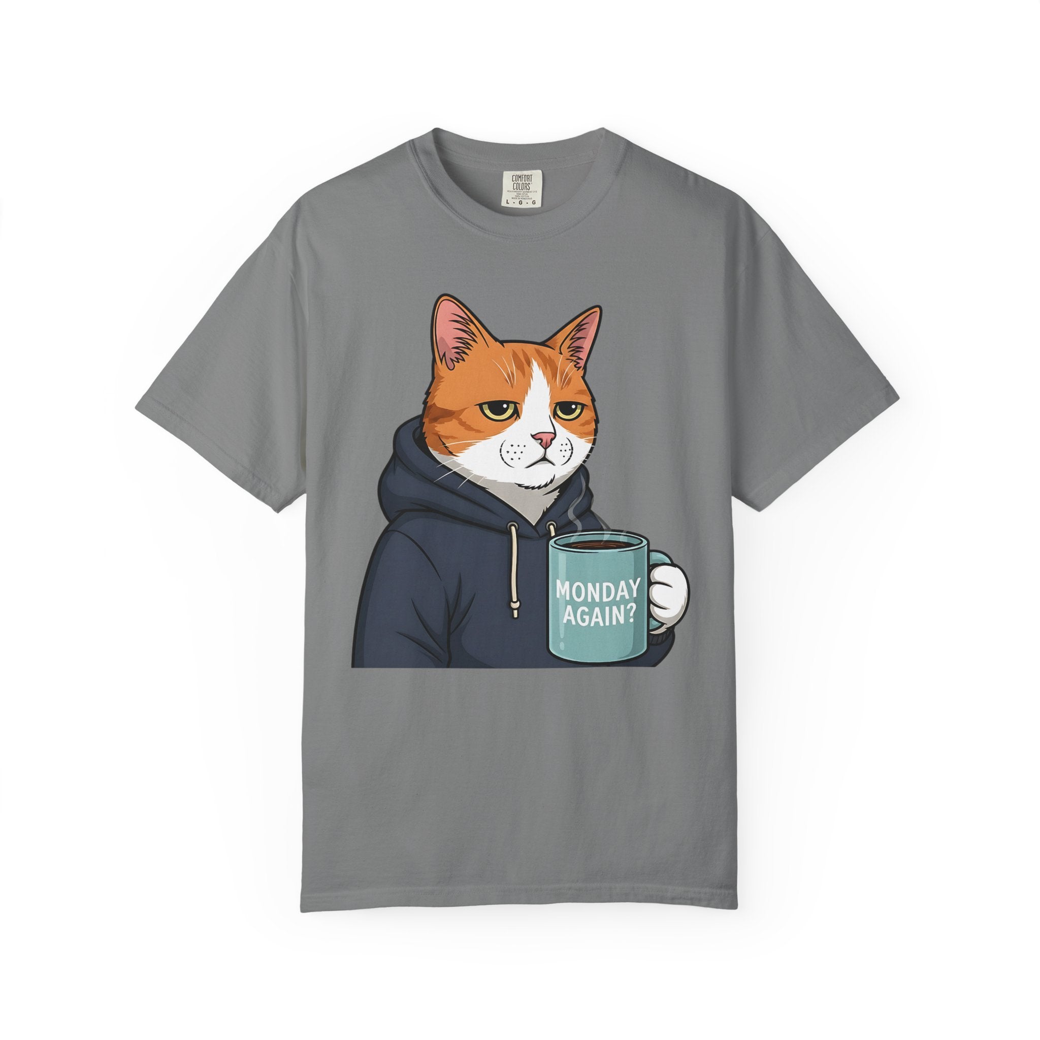 Tired Cat Monday Morning Coffee [Comfort Colors]