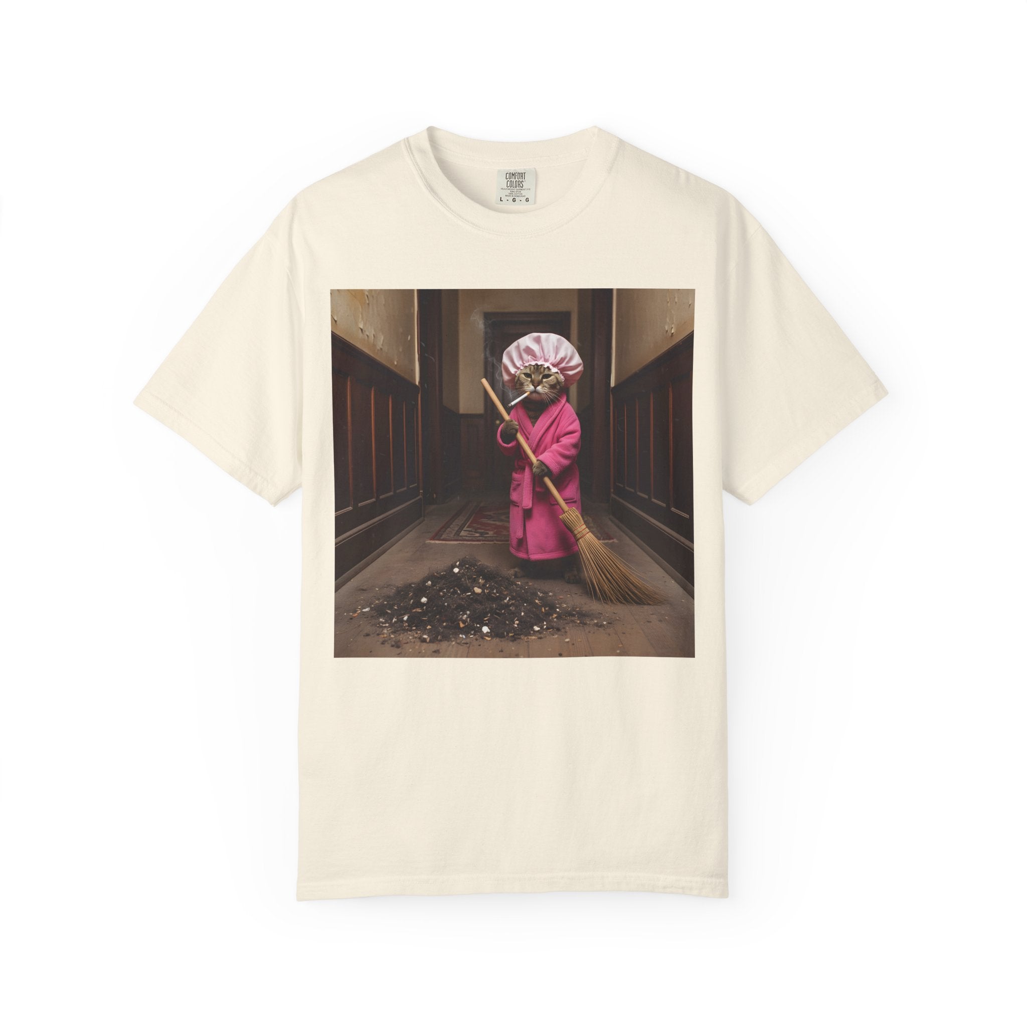 Cat Sweeping Huge Dirt Pile [Comfort Colors]