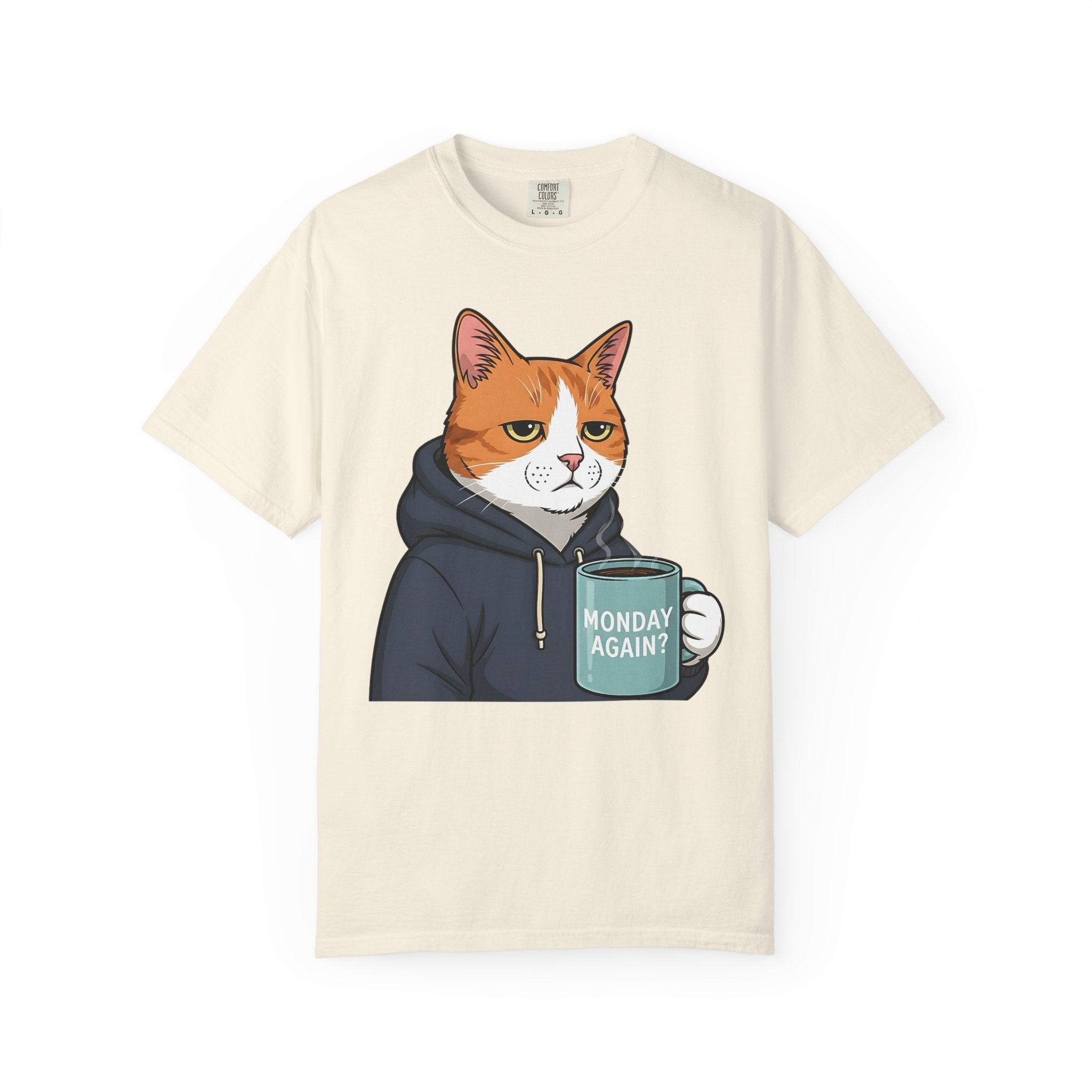 Tired Cat Monday Morning Coffee [Comfort Colors]