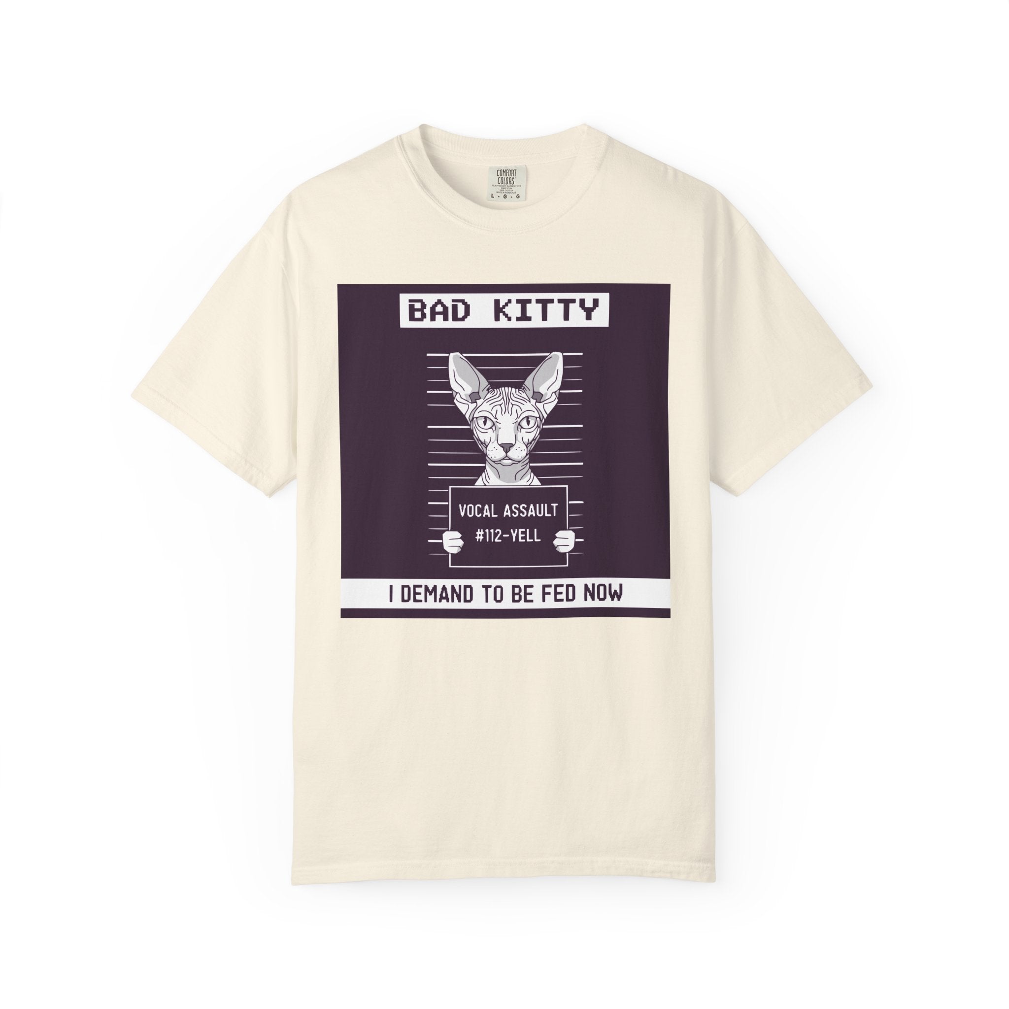 Bad Kitty Mugshot Sphynx Cat [Comfort Colors]