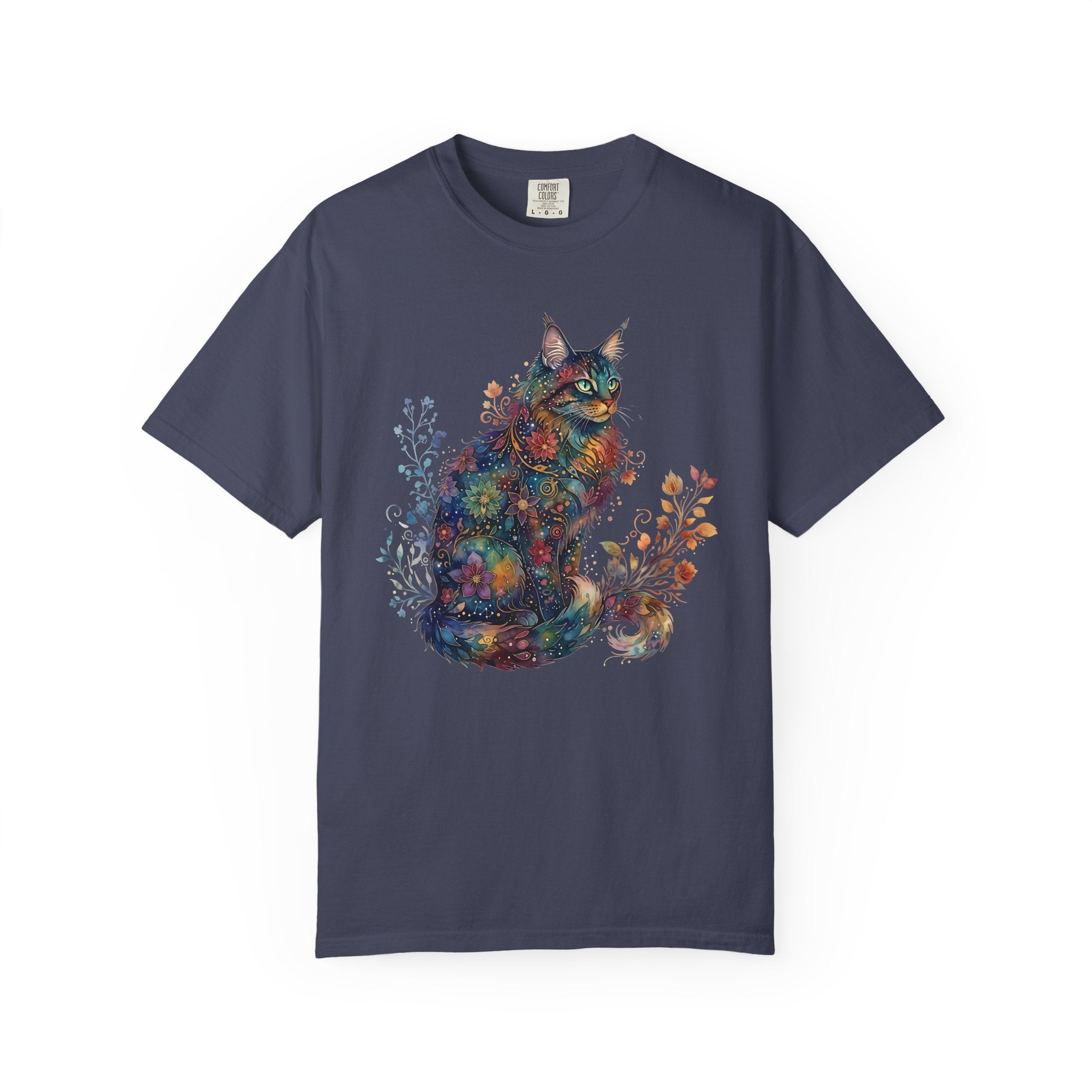 Mystical Floral Cat Art Galaxy Pattern Design [Comfort Colors]