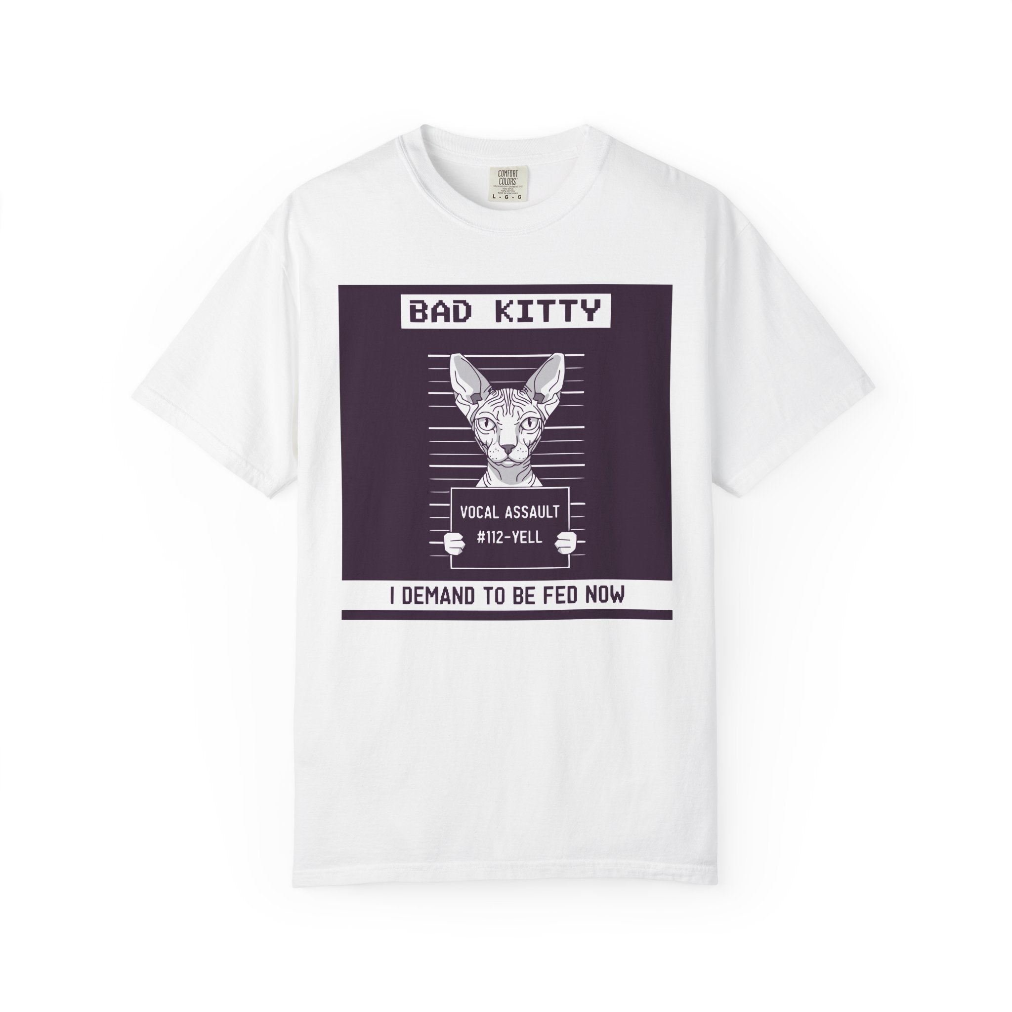 Bad Kitty Mugshot Sphynx Cat [Comfort Colors]