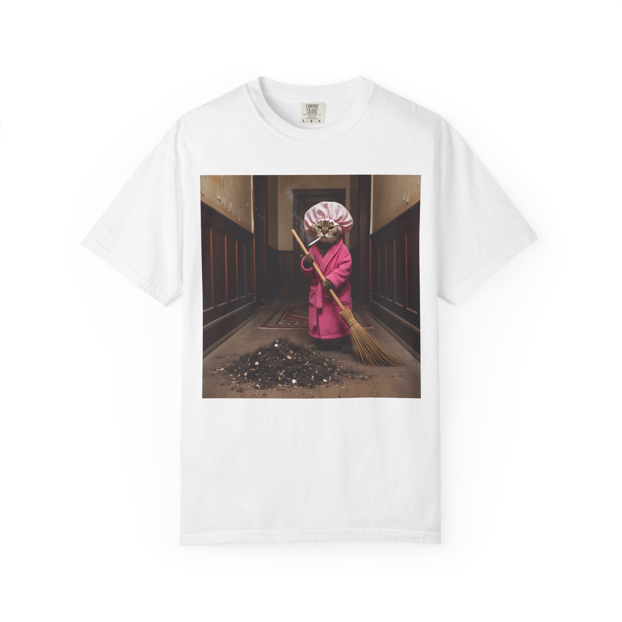 Cat Sweeping Huge Dirt Pile [Comfort Colors]