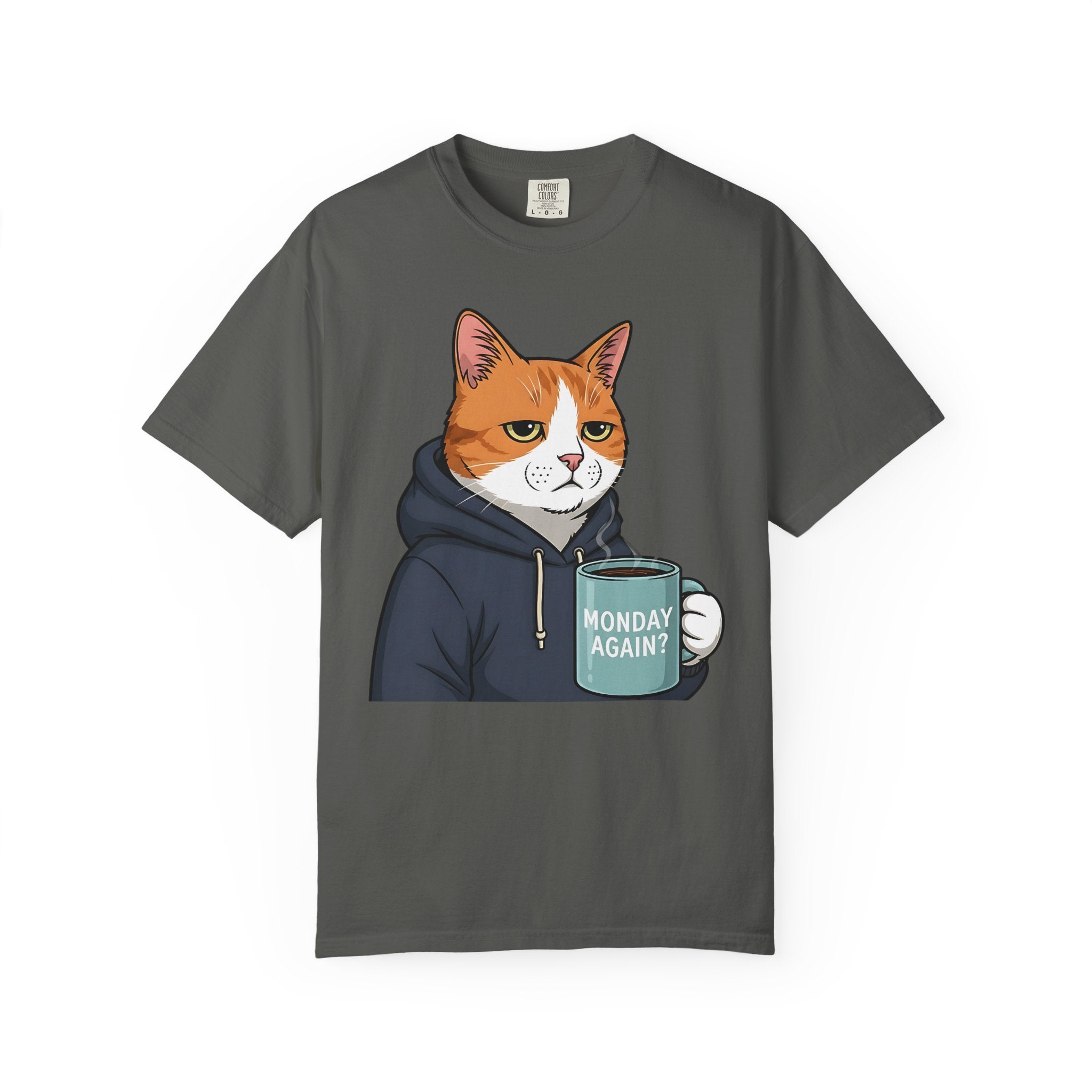 Tired Cat Monday Morning Coffee [Comfort Colors]