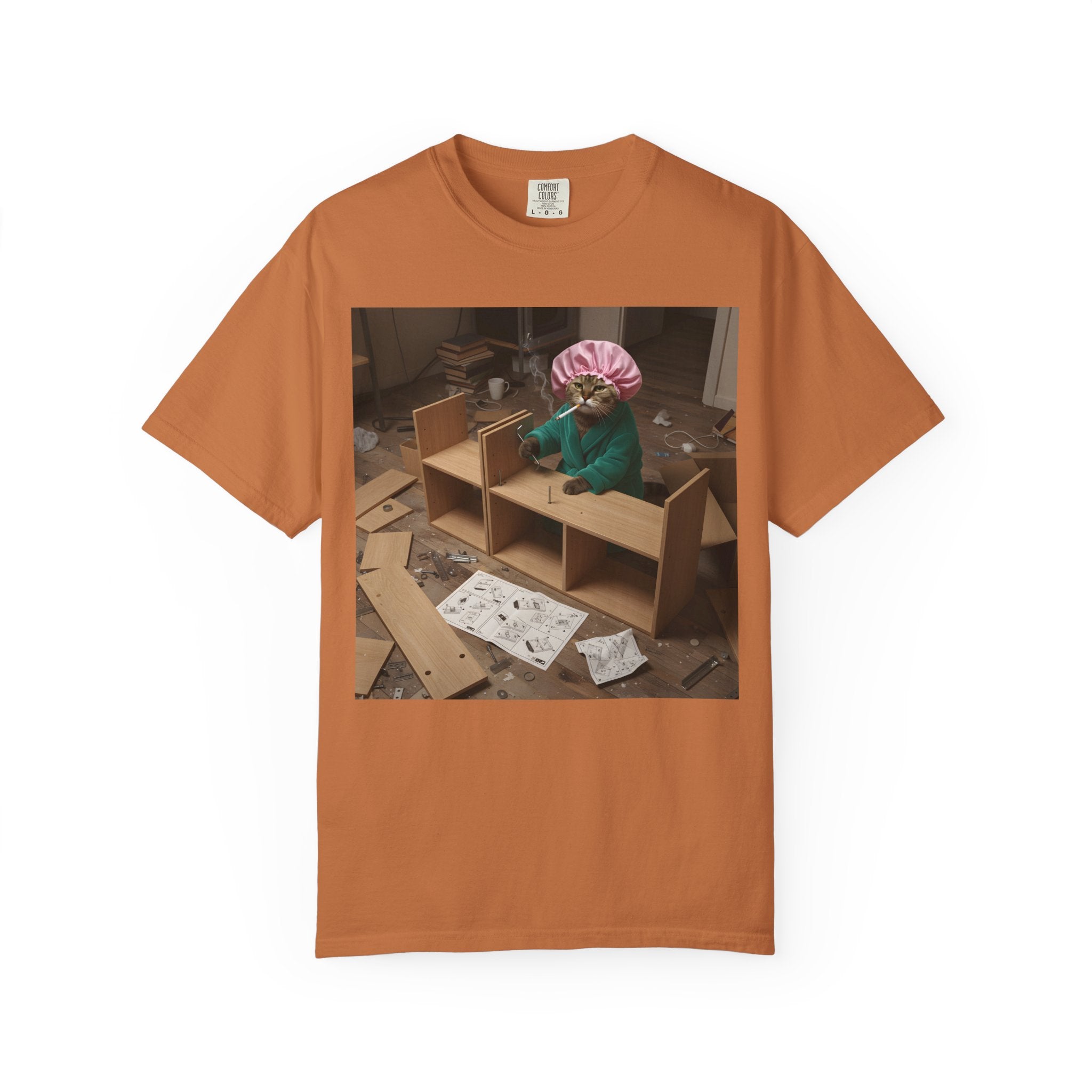 Stressed Cat Assembling Furniture [Comfort Colors]