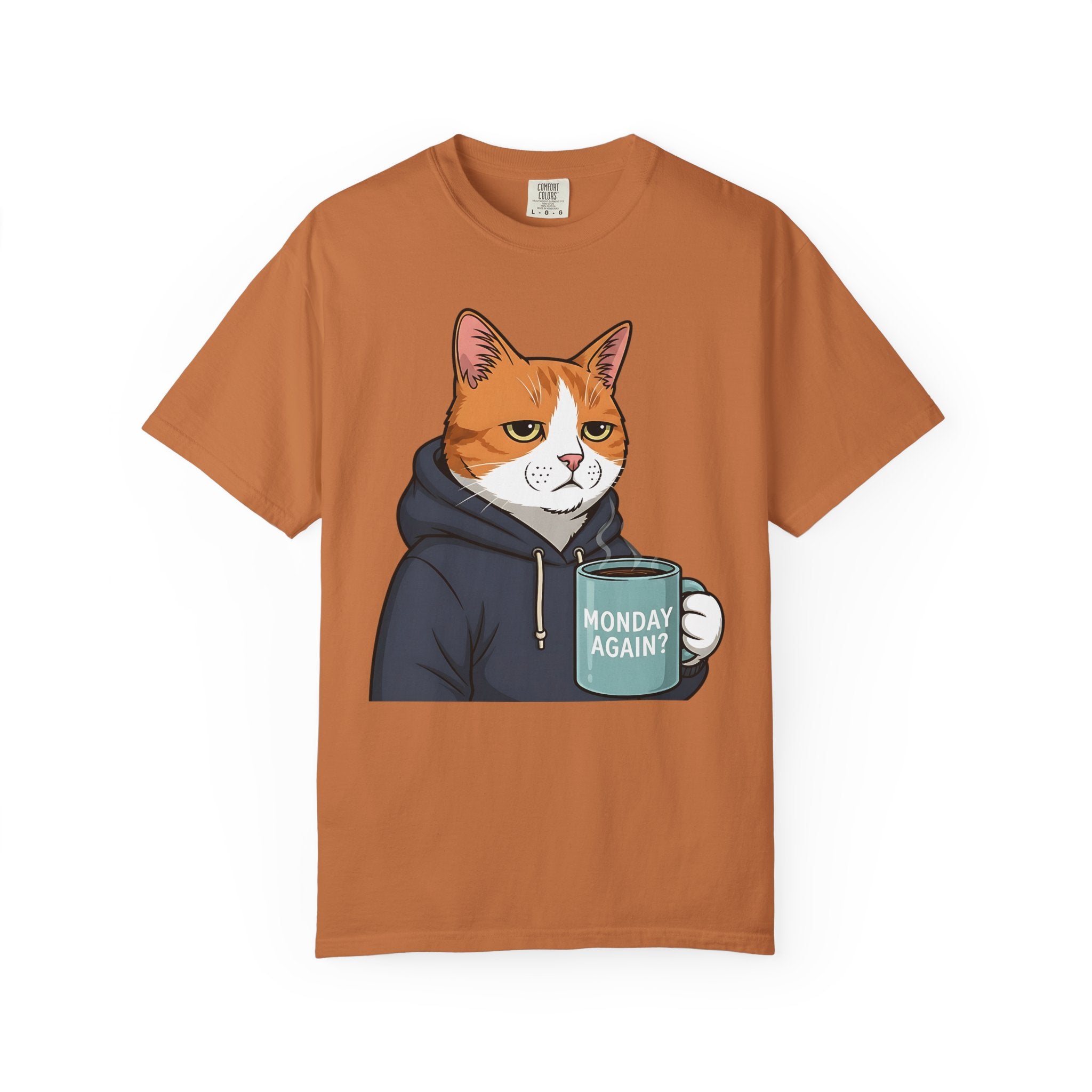 Tired Cat Monday Morning Coffee [Comfort Colors]