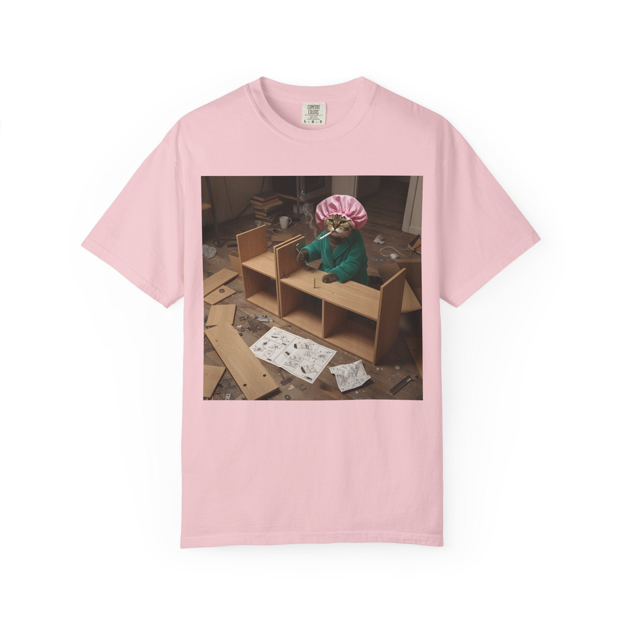 Stressed Cat Assembling Furniture [Comfort Colors]