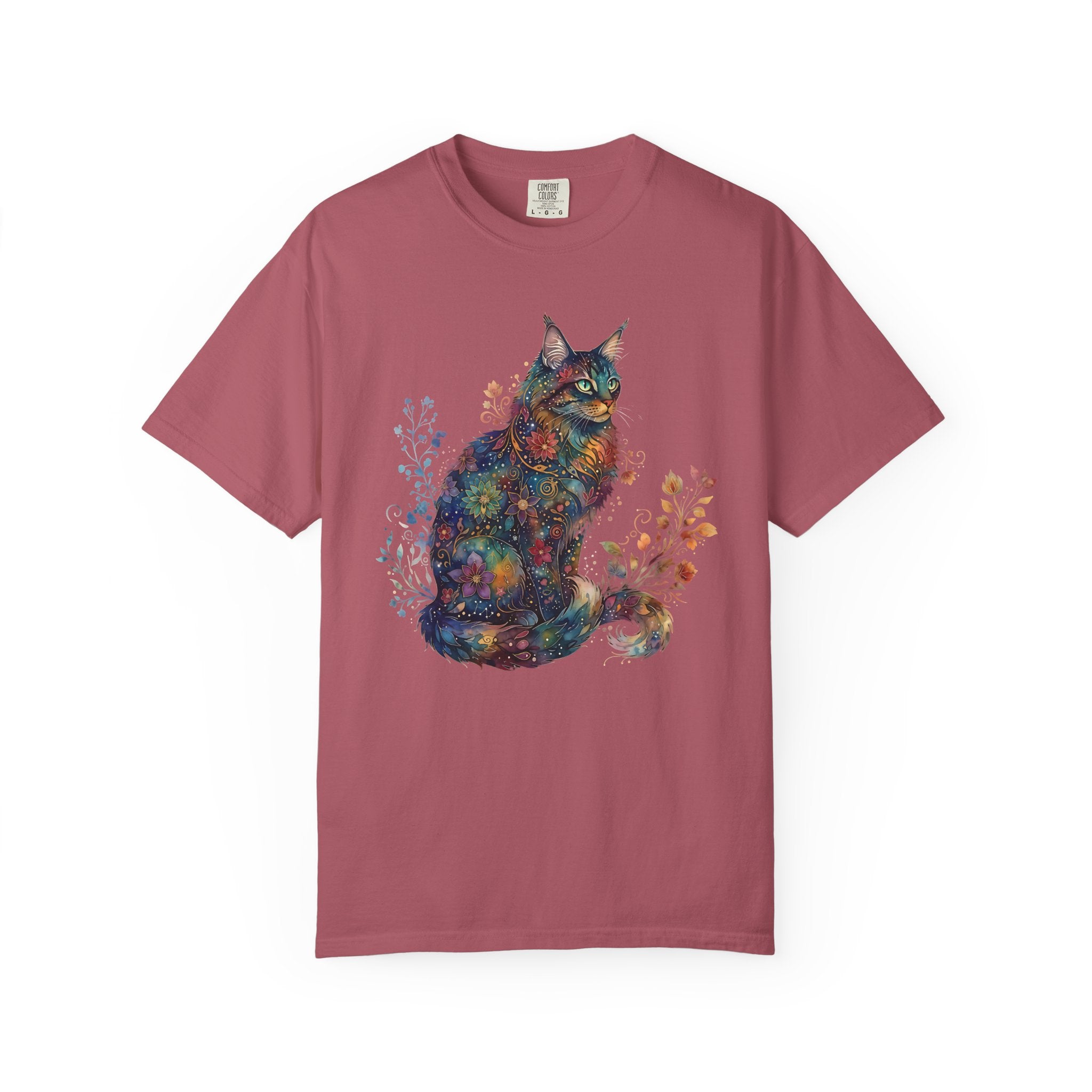Mystical Floral Cat Art Galaxy Pattern Design [Comfort Colors]