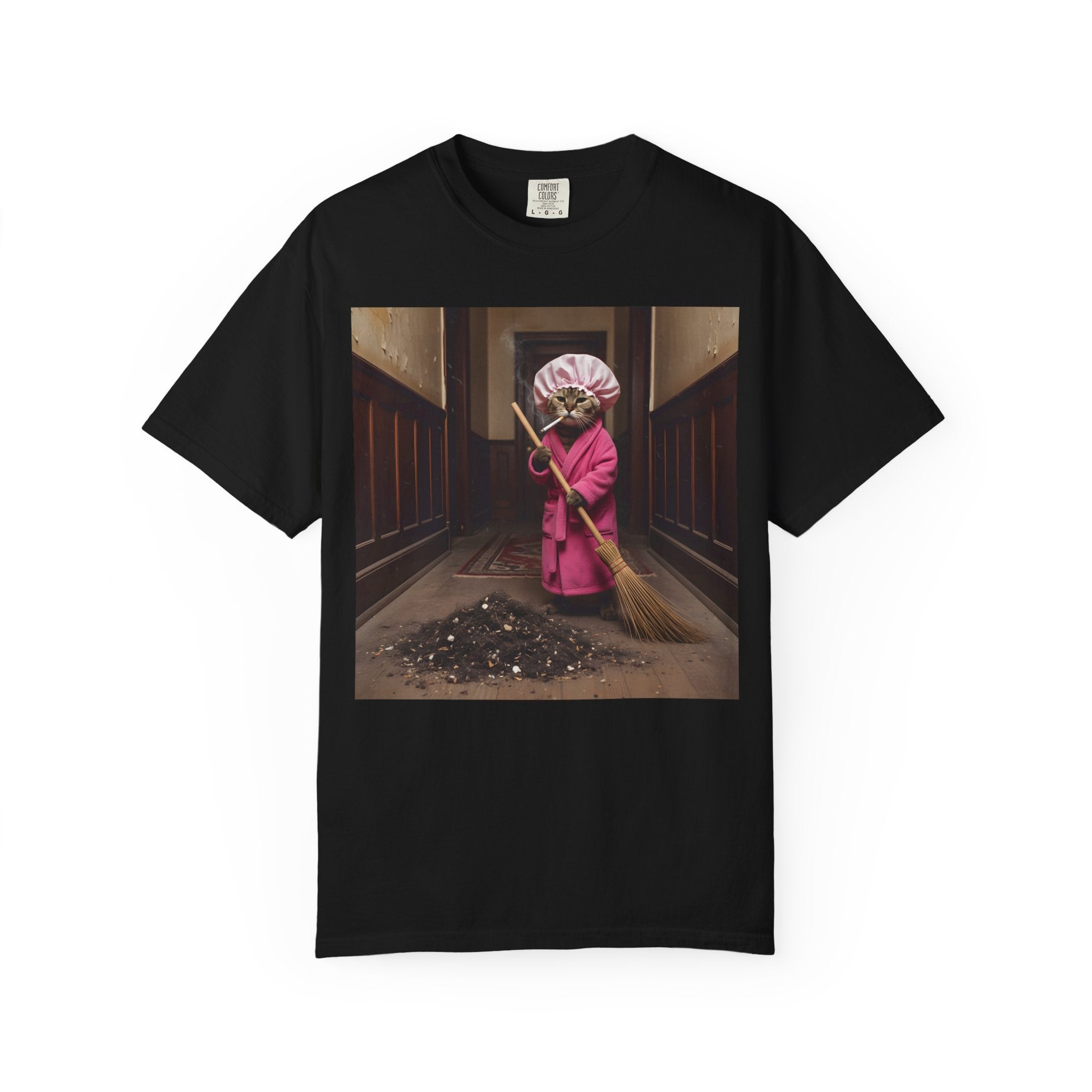 Cat Sweeping Huge Dirt Pile [Comfort Colors]