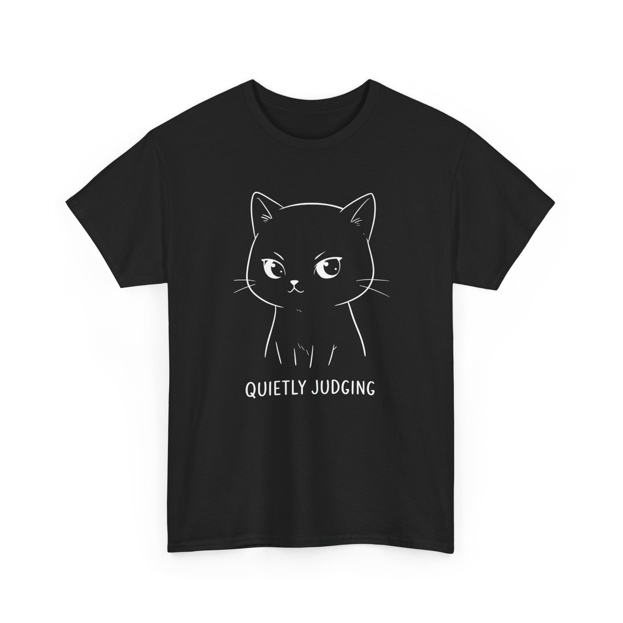 Unisex Cat Graphic Tee - Quietly Judging T-Shirt, Funny Cat Lover Shirt, Gift for Pet Owners, Cute Animal Apparel, Unique Birthday Present