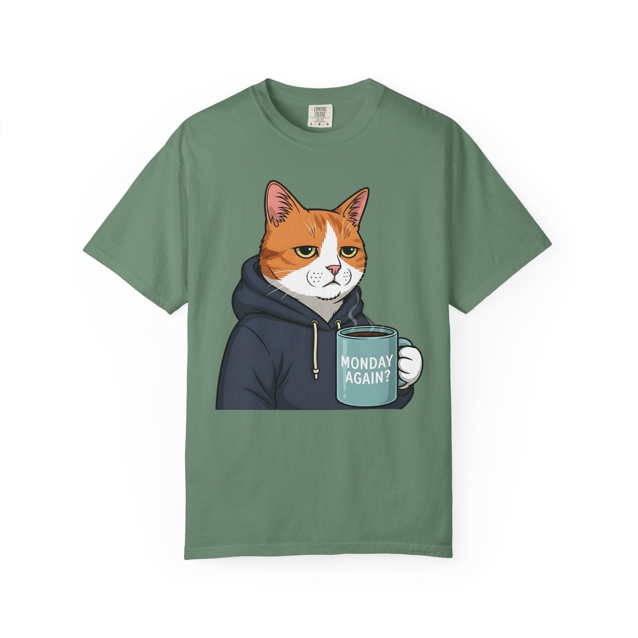 Tired Cat Monday Morning Coffee [Comfort Colors]