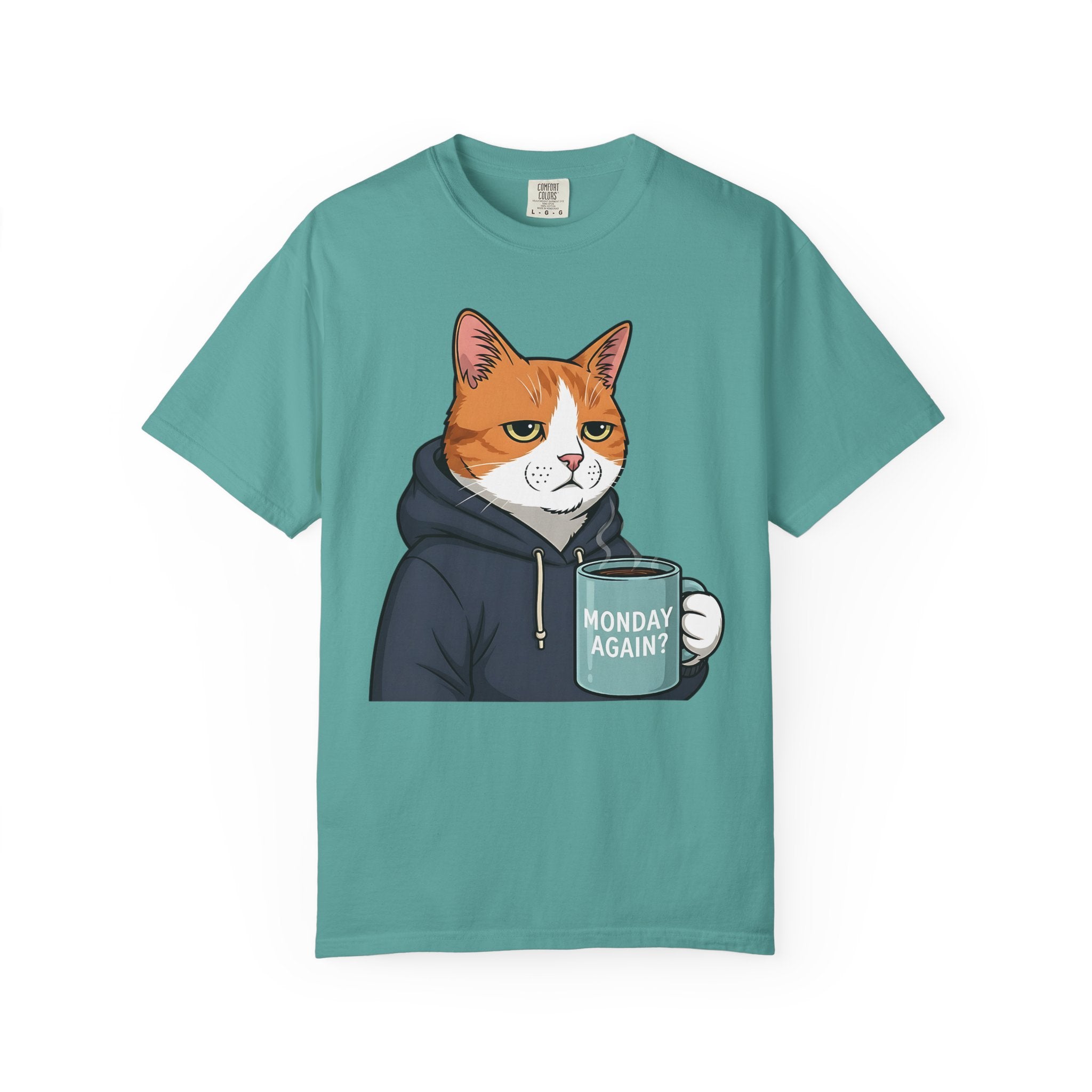 Tired Cat Monday Morning Coffee [Comfort Colors]