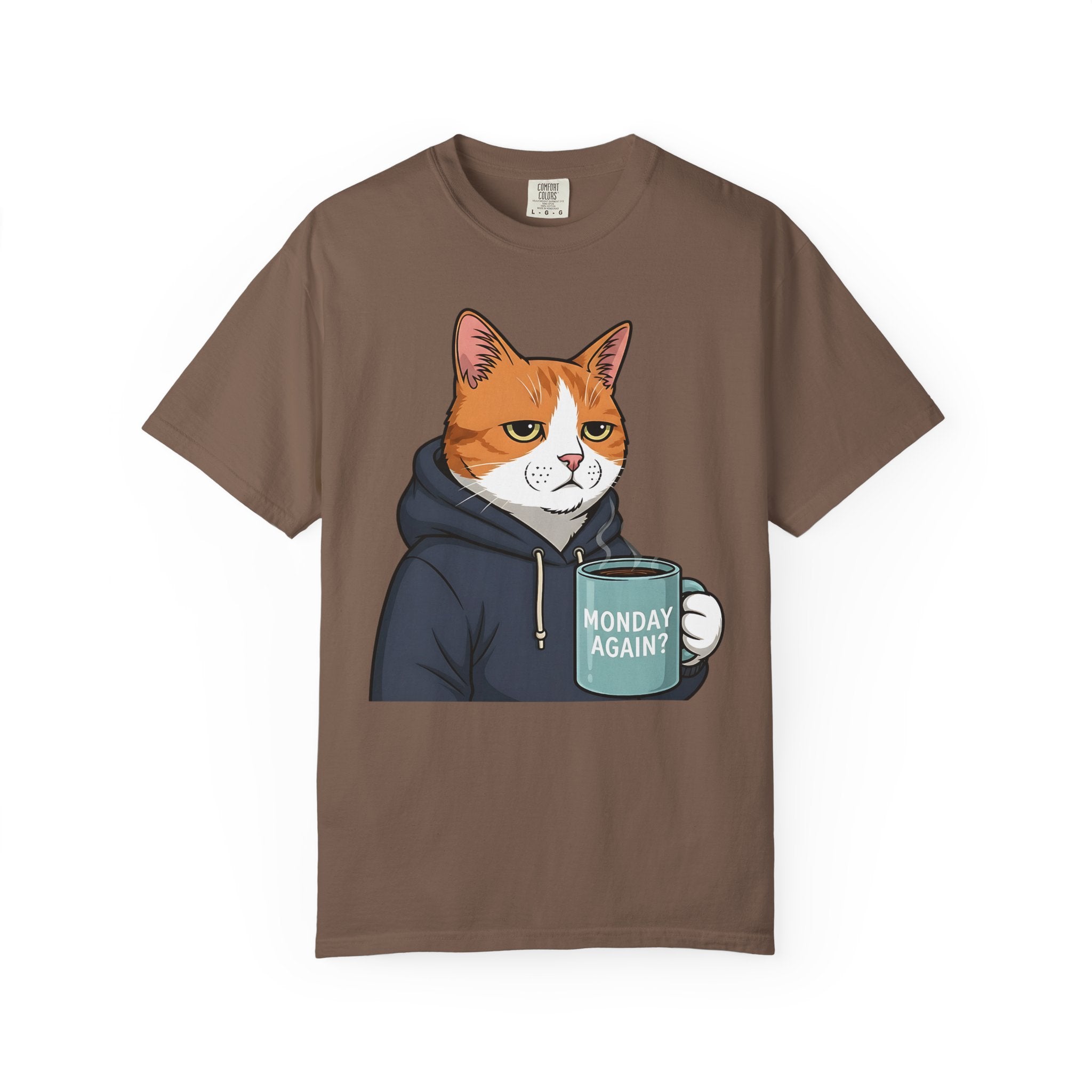 Tired Cat Monday Morning Coffee [Comfort Colors]
