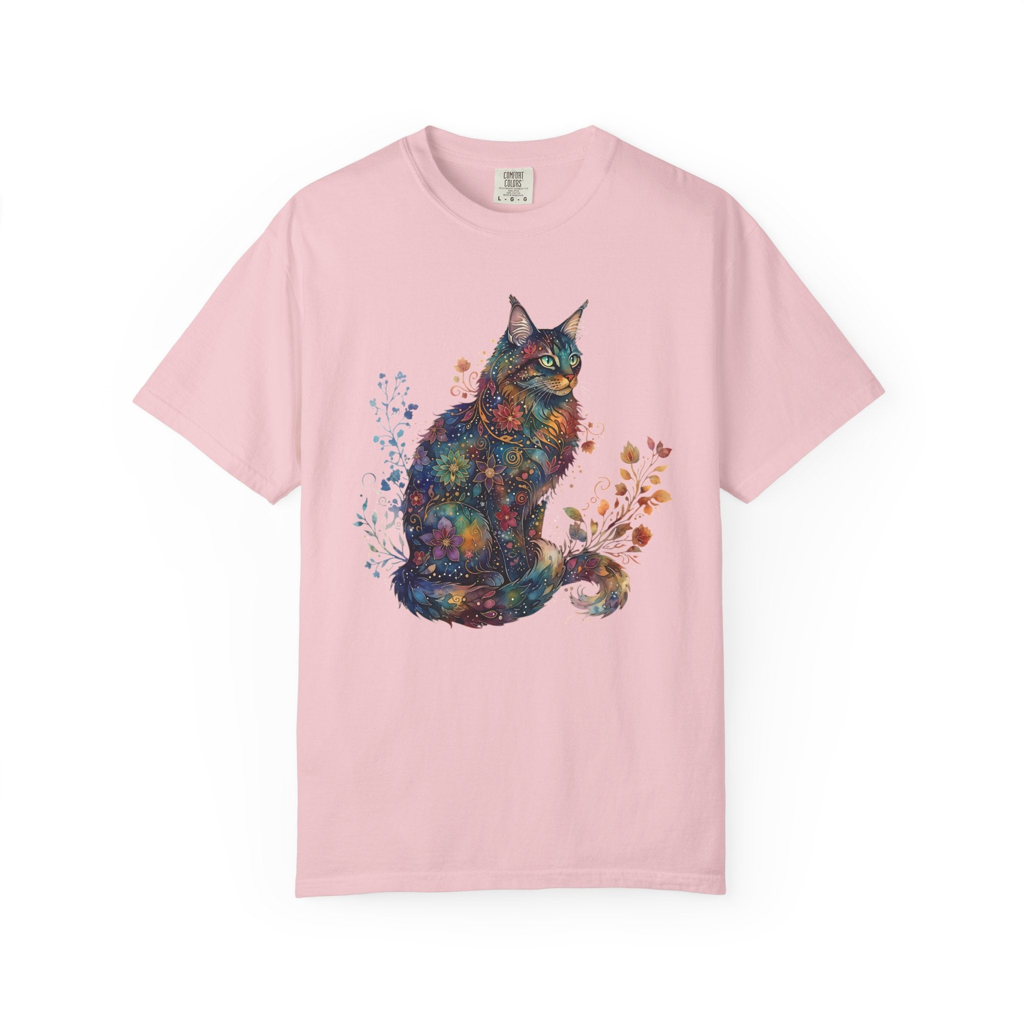 Mystical Floral Cat Art Galaxy Pattern Design [Comfort Colors]