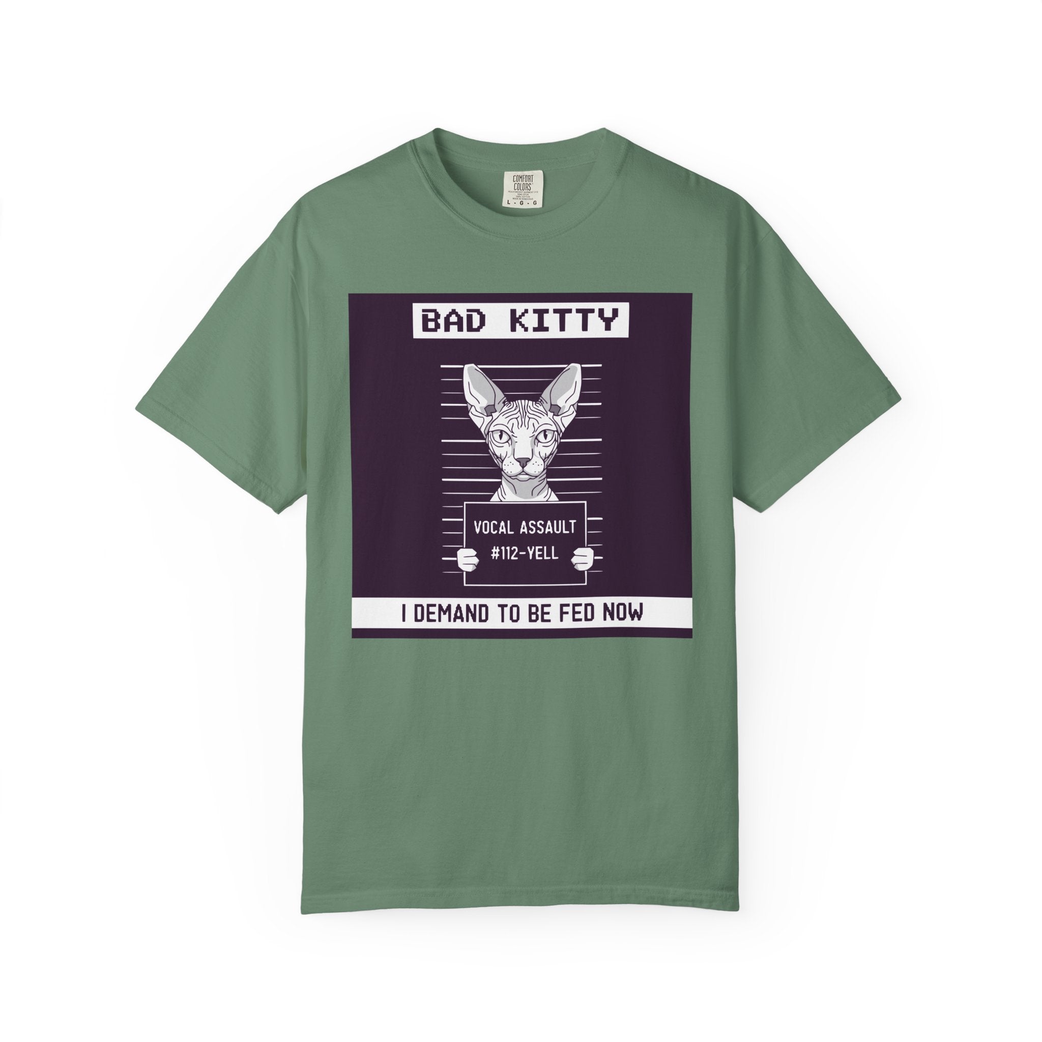 Bad Kitty Mugshot Sphynx Cat [Comfort Colors]