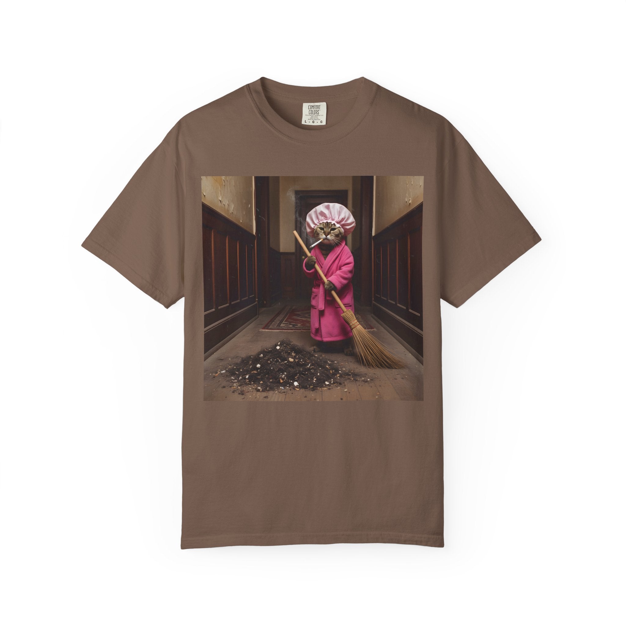 Cat Sweeping Huge Dirt Pile [Comfort Colors]